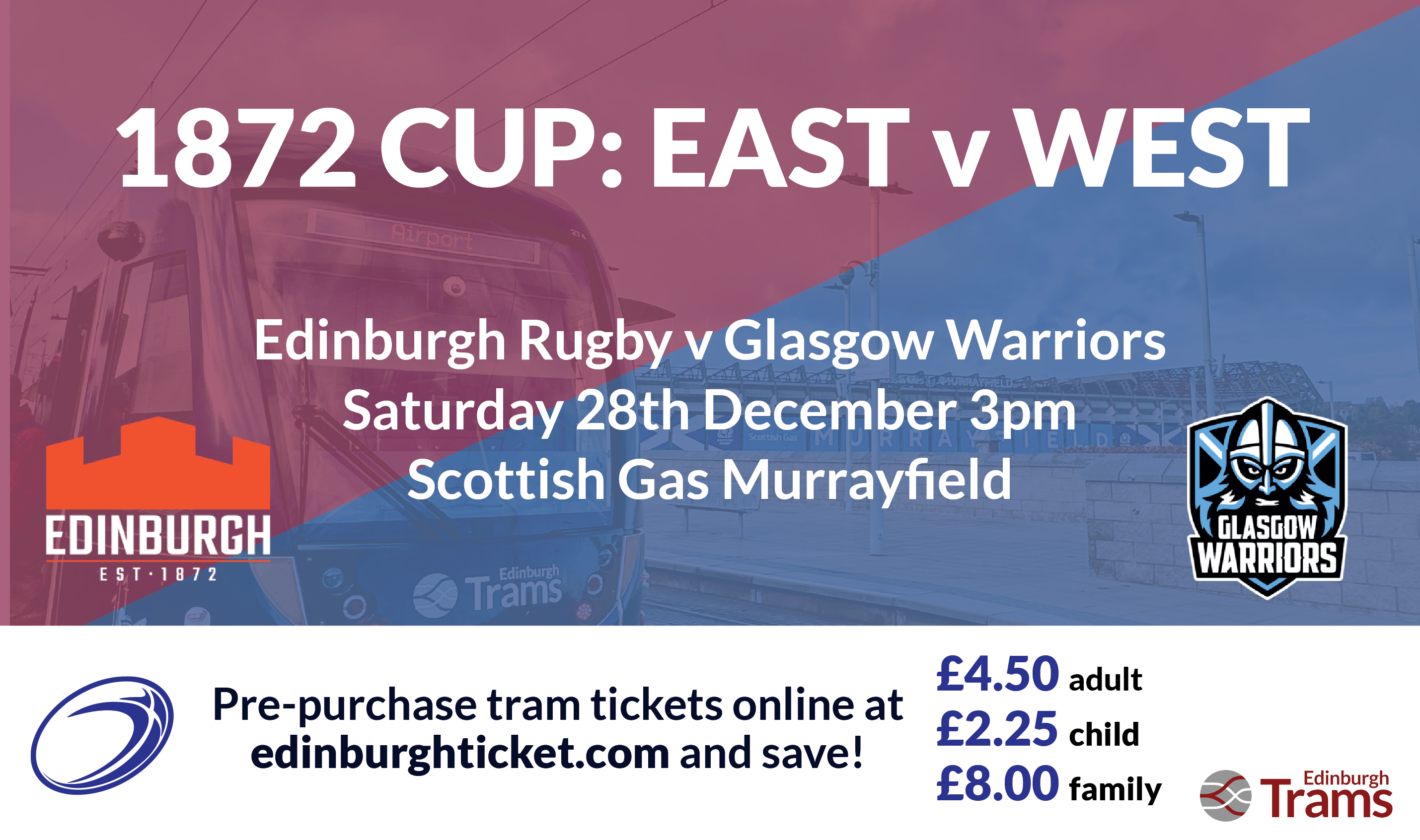 Tram ticket deals for epic rugby match Edinburgh Trams